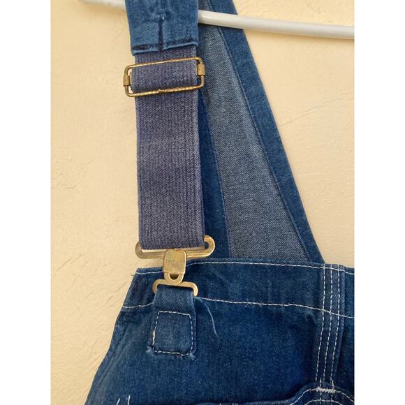 VTG Carhartt Men's Overalls Denim High Back Bib Size 48x34 Altered - Picture 4 of 9
